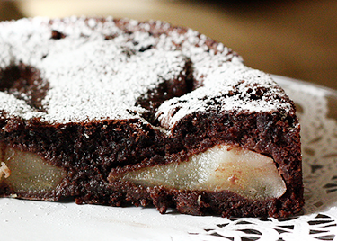 Torta cioccolato e pere